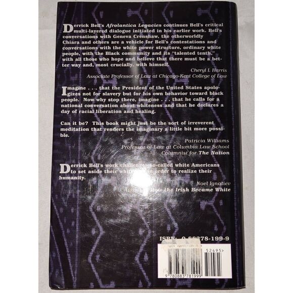 AFROLANTICA LEGACIES By Derrick Bell - Hardcover A Geneva Crenshaw Book - Picture 2 of 2